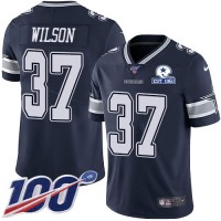 Nike Dallas Cowboys #37 Donovan Wilson Navy Blue Team Color Men's Stitched With Established In 1960 Patch NFL 100th Season Vapor Untouchable Limited Jersey