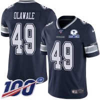 Nike Dallas Cowboys #49 Jamize Olawale Navy Blue Team Color Men's Stitched With Established In 1960 Patch NFL 100th Season Vapor Untouchable Limited Jersey