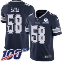 Nike Dallas Cowboys #58 Aldon Smith Navy Blue Team Color Men's Stitched With Established In 1960 Patch NFL 100th Season Vapor Untouchable Limited Jersey