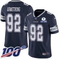 Nike Dallas Cowboys #92 Dorance Armstrong Navy Blue Team Color Men's Stitched With Established In 1960 Patch NFL 100th Season Vapor Untouchable Limited Jersey