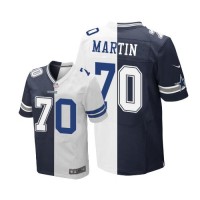 Nike Dallas Cowboys #70 Zack Martin Navy Blue/White Men's Stitched NFL Elite Split Jersey
