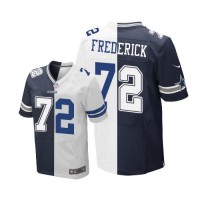 Nike Dallas Cowboys #72 Travis Frederick Navy Blue/White Men's Stitched NFL Elite Split Jersey