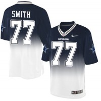 Nike Dallas Cowboys #77 Tyron Smith Navy Blue/White Men's Stitched NFL Elite Fadeaway Fashion Jersey