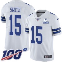 Nike Dallas Cowboys #15 Devin Smith White Men's Stitched With Established In 1960 Patch NFL 100th Season Vapor Untouchable Limited Jersey
