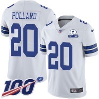 Nike Dallas Cowboys #20 Tony Pollard White Men's Stitched With Established In 1960 Patch NFL 100th Season Vapor Untouchable Limited Jersey
