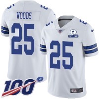 Nike Dallas Cowboys #25 Xavier Woods White Men's Stitched With Established In 1960 Patch NFL 100th Season Vapor Untouchable Limited Jersey