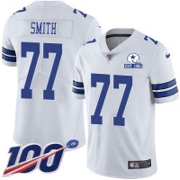 Nike Dallas Cowboys #77 Tyron Smith White Men's Stitched With Established In 1960 Patch NFL 100th Season Vapor Untouchable Limited Jersey