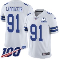 Nike Dallas Cowboys #91 L.P. Ladouceur White Men's Stitched With Established In 1960 Patch NFL 100th Season Vapor Untouchable Limited Jersey