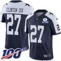 Nike Dallas Cowboys #27 Ha Ha Clinton-Dix Navy Blue Thanksgiving Men's Stitched With Established In 1960 Patch NFL 100th Season Vapor Untouchable Limited Throwback Jersey