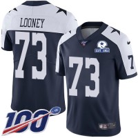Nike Dallas Cowboys #73 Joe Looney Navy Blue Thanksgiving Men's Stitched With Established In 1960 Patch NFL 100th Season Vapor Untouchable Limited Throwback Jersey