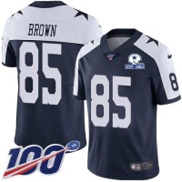 Nike Dallas Cowboys #85 Noah Brown Navy Blue Thanksgiving Men's Stitched With Established In 1960 Patch NFL 100th Season Vapor Untouchable Limited Throwback Jersey