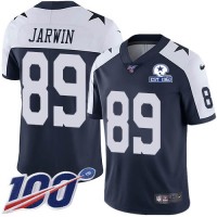 Nike Dallas Cowboys #89 Blake Jarwin Navy Blue Thanksgiving Men's Stitched With Established In 1960 Patch NFL 100th Season Vapor Untouchable Limited Throwback Jersey