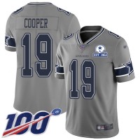 Nike Dallas Cowboys #19 Amari Cooper Gray Men's Stitched With Established In 1960 Patch NFL Limited Inverted Legend 100th Season Jersey