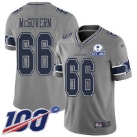 Nike Dallas Cowboys #66 Connor McGovern Gray Men's Stitched With Established In 1960 Patch NFL Limited Inverted Legend 100th Season Jersey