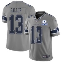 Nike Dallas Cowboys #13 Michael Gallup Gray Men's Stitched With Established In 1960 Patch NFL Limited Inverted Legend Jersey