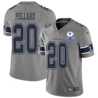 Nike Dallas Cowboys #20 Tony Pollard Gray Men's Stitched With Established In 1960 Patch NFL Limited Inverted Legend Jersey