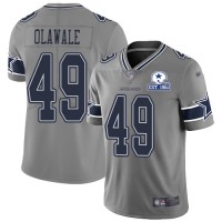Nike Dallas Cowboys #49 Jamize Olawale Gray Men's Stitched With Established In 1960 Patch NFL Limited Inverted Legend Jersey