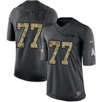 Nike Dallas Cowboys #77 Tyron Smith Black Men's Stitched NFL Limited 2016 Salute To Service Jersey