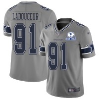 Nike Dallas Cowboys #91 L.P. Ladouceur Gray Men's Stitched With Established In 1960 Patch NFL Limited Inverted Legend Jersey