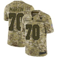 Nike Dallas Cowboys #70 Zack Martin Camo Men's Stitched NFL Limited 2018 Salute To Service Jersey