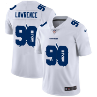 Dallas Dallas Cowboys #90 Demarcus Lawrence White Men's Nike Team Logo Dual Overlap Limited NFL Jersey