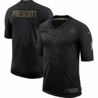 Dallas Dallas Cowboys #4 Dak Prescott Nike 2020 Salute To Service Limited Jersey Black