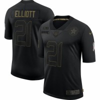 Dallas Dallas Cowboys #21 Ezekiel Elliott Nike 2020 Salute To Service Limited Jersey Black