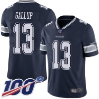 Nike Dallas Cowboys #13 Michael Gallup Navy Blue Team Color Men's Stitched NFL 100th Season Vapor Limited Jersey