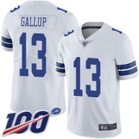 Nike Dallas Cowboys #13 Michael Gallup White Men's Stitched NFL 100th Season Vapor Limited Jersey