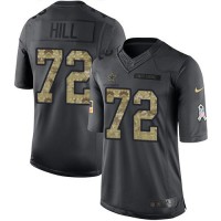 Nike Dallas Cowboys #72 Trysten Hill Black Men's Stitched NFL Limited 2016 Salute to Service Jersey