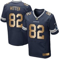 Nike Dallas Cowboys #82 Jason Witten Navy Blue Team Color Men's Stitched NFL Elite Gold Jersey
