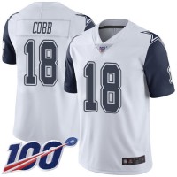 Nike Dallas Cowboys #18 Randall Cobb White Men's Stitched NFL Limited Rush 100th Season Jersey