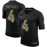 Dallas Dallas Cowboys #4 Dak Prescott Men's Nike 2020 Salute To Service Camo Limited NFL Jersey Black