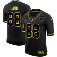 Dallas Dallas Cowboys #88 CeeDee Lamb Men's Nike 2020 Salute To Service Golden Limited NFL Jersey Black