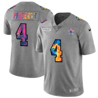 Dallas Dallas Cowboys #4 Dak Prescott Men's Nike Multi-Color 2020 NFL Crucial Catch NFL Jersey Greyheather