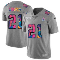 Dallas Dallas Cowboys #21 Ezekiel Elliott Men's Nike Multi-Color 2020 NFL Crucial Catch NFL Jersey Greyheather