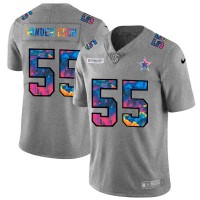 Dallas Dallas Cowboys #55 Leighton Vander Esch Men's Nike Multi-Color 2020 NFL Crucial Catch NFL Jersey Greyheather