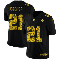Dallas Dallas Cowboys #21 Ezekiel Elliott Men's Nike Leopard Print Fashion Vapor Limited NFL Jersey Black