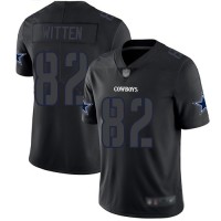 Nike Dallas Cowboys #82 Jason Witten Black Men's Stitched NFL Limited Rush Impact Jersey