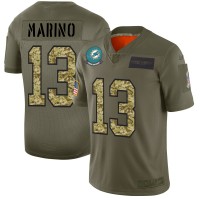 Miami Miami Dolphins #13 Dan Marino Men's Nike 2019 Olive Camo Salute To Service Limited NFL Jersey