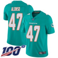 Nike Miami Dolphins #47 Kiko Alonso Aqua Green Team Color Men's Stitched NFL 100th Season Vapor Limited Jersey