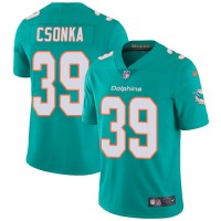 Nike Miami Dolphins #39 Larry Csonka Aqua Green Team Color Men's Stitched NFL Vapor Untouchable Limited Jersey