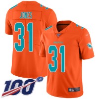 Nike Miami Dolphins #31 Byron Jones Orange Men's Stitched NFL Limited Inverted Legend 100th Season Jersey