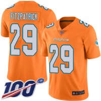Nike Miami Dolphins #29 Minkah Fitzpatrick Orange Men's Stitched NFL Limited Rush 100th Season Jersey