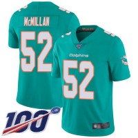 Nike Miami Dolphins #52 Raekwon McMillan Aqua Green Team Color Men's Stitched NFL 100th Season Vapor Limited Jersey