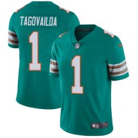 Nike Miami Dolphins #1 Tua Tagovailoa Aqua Green Alternate Men's Stitched NFL Vapor Untouchable Limited Jersey