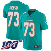 Nike Miami Dolphins #73 Austin Jackson Aqua Green Team Color Men's Stitched NFL 100th Season Vapor Untouchable Limited Jersey