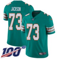 Nike Miami Dolphins #73 Austin Jackson Aqua Green Alternate Men's Stitched NFL 100th Season Vapor Untouchable Limited Jersey