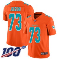 Nike Miami Dolphins #73 Austin Jackson Orange Men's Stitched NFL Limited Inverted Legend 100th Season Jersey