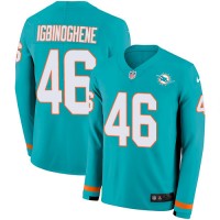 Nike Miami Dolphins #46 Noah Igbinoghene Aqua Green Team Color Men's Stitched NFL Limited Therma Long Sleeve Jersey